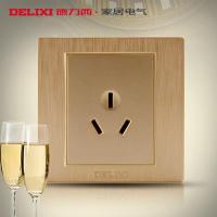 [官方旗舰店]德力西DELIXI 开关插座 香槟拉丝金空调热水器插座 三孔16A开关插座面板 电源插座