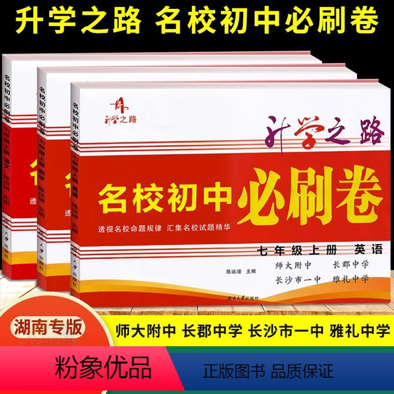 七年级上册 语文+数学+英语 七年级 [正版]2024升学之路名校初中必刷卷七年级上册下册语文数学英语3本初中7年级专项