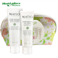 [效期至2022-5-30]NATIO娜迪奥焕活新肌系列套装护肤套装绿色袋子温和清洁控油175g清爽保湿补水适合各种肤质