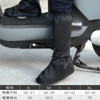 防雨鞋套防水防滑男女高筒雨天骑行徒步旅游成人脚套加厚耐磨可洗 黑色高筒防滑鞋套 S
