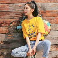 2019年新款色T恤女夏季怪味少女学生宽松百搭上衣韩版新款大码常规款T恤港味打底衫潮女士T恤优旋