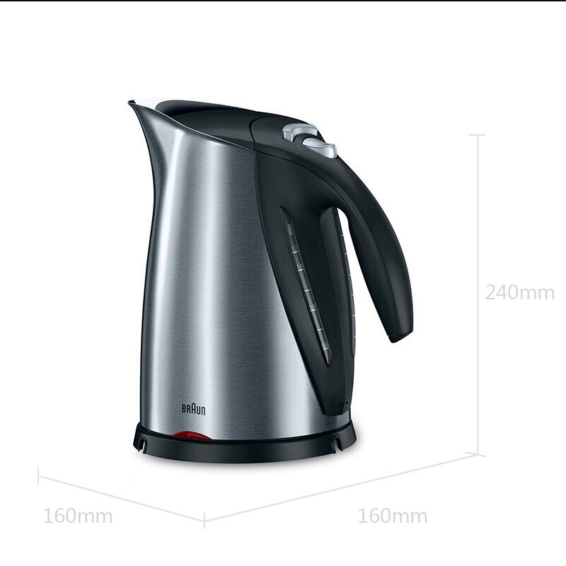 博朗(BRAUN)电热水壶 304不锈钢 金属壶身烧水壶WK600 1.7L电水壶 单个装