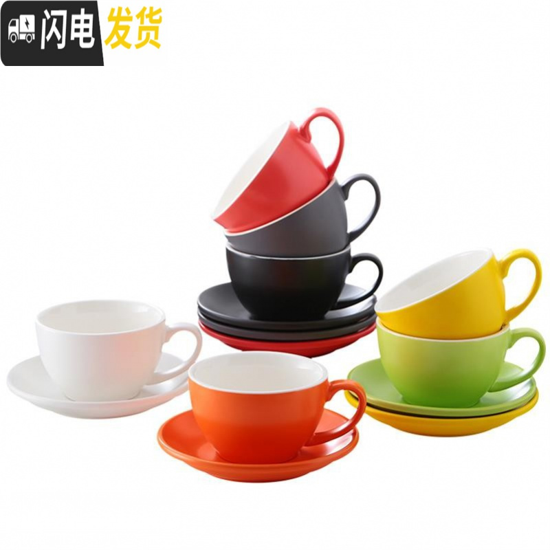 三维工匠精美复古套装杯杯子套具咖啡杯 欧式小风格韩版单人下午茶 亮光棕300杯碟咖啡器具