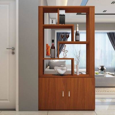 装饰柜经济型简约现代酒柜家具玄关客厅隔断柜厅柜间屏风柜类_8 组装_长0.9高1.8米不带柜_柚木色_框架结构