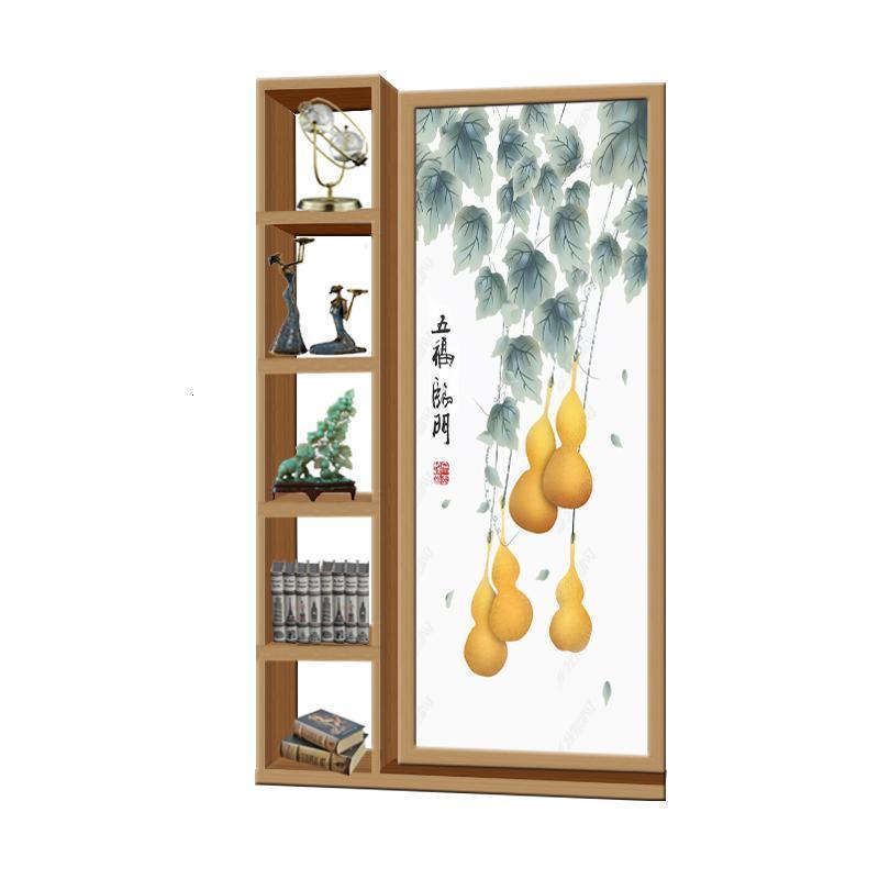 BONJEAN新中式屏风隔断实木装饰置物架客厅简约现代家用办公酒店移动座屏高清大图