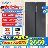 海尔(Haier)535升十字对开门超薄嵌入冰箱 大空间 阻氧干湿分储 一级变频国补BCD-535WGHTDD9G9U1
