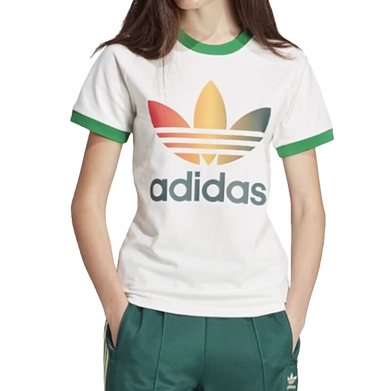 adidas/阿迪达斯三叶草短袖T恤运动休闲舒适针织圆领女装IS0310 C