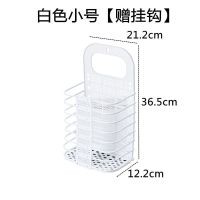 脏衣篮免打孔挂钩装衣物玩具收纳筐家用放脏衣服的篮子可折叠收纳 白色小号[送2个粘钩]