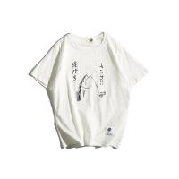 东京衣柜男装夏季新款个性涂鸦印花圆领休闲短袖T恤男韩版青年男t白色