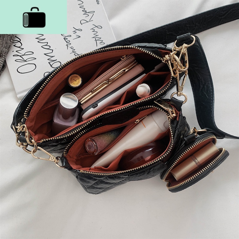 上新三件套小包包女新款时尚链条单肩包洋气斜挎包零钱包NEW LAKE高清大图