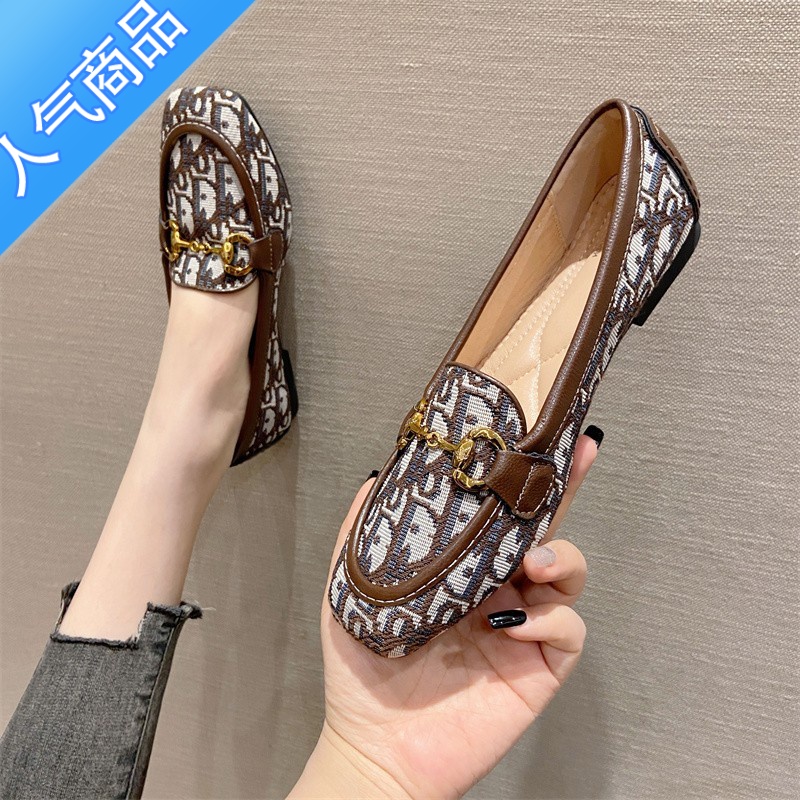 SUNTEK小香风平底单鞋2023夏季新款四季瓢鞋大码乐福鞋软底不累脚女鞋子高清大图