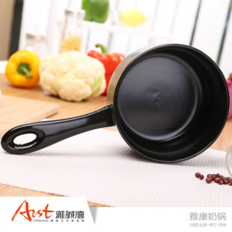 Arst雅诚德陶瓷奶锅小砂锅容量1L 家用迷你辅食热奶煮粥煮面锅直径16cm明火耐高温翡翠绿色