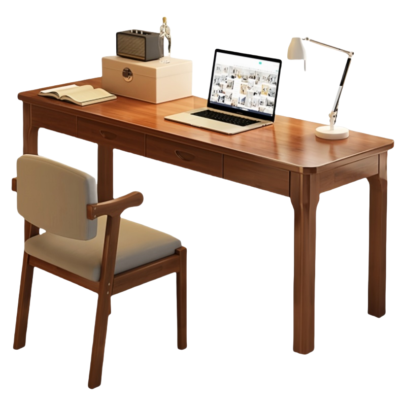 晨磊 书桌椅 120*40*75cm(胡桃色) 套高清大图