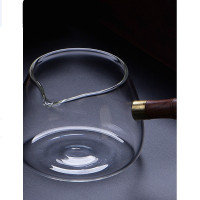 玻璃公道杯加厚耐热 竹节手把 300ml