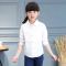 2021年新款女孩春装女童纯棉衬衫中大童衬衣宝宝白色长袖儿童衣服 小熊印花衬衫 120建议身高100-110