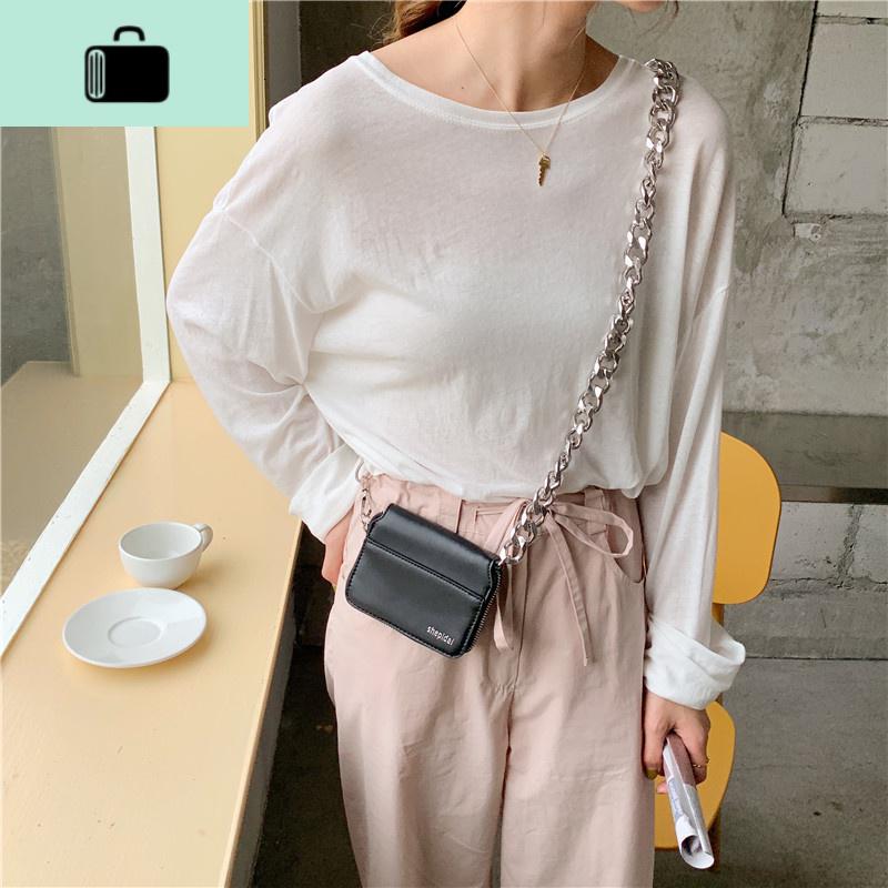 ins超火包斜跨女百搭粗链条包女小包mini包 零钱包 韩版小方包NEW LAKE高清大图