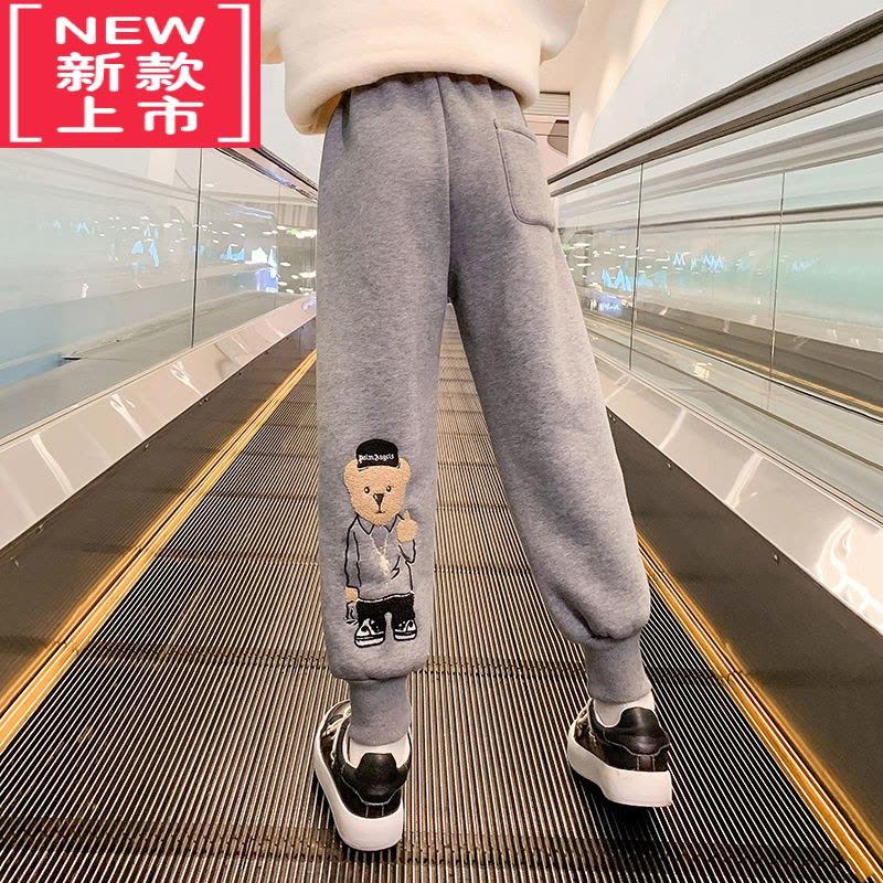 可莉允女童裤子加绒加厚儿童洋气一体绒卫裤女孩秋冬保暖休闲运动裤外穿图片