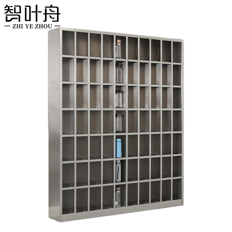 智叶舟不锈钢水杯柜70格150*25*180cm台高清大图