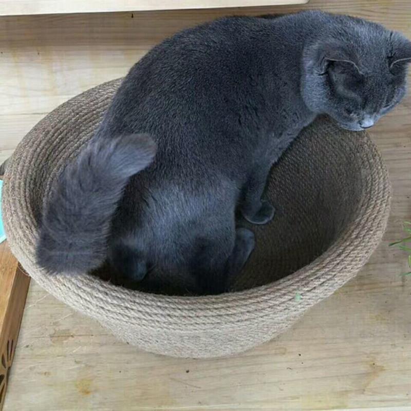 40CM(13斤以下的猫 ) 黄色剑麻不带底座 剑麻猫抓板窝立式不掉屑耐磨多功能猫爪板猫抓窝猫抓球盆猫咪用品