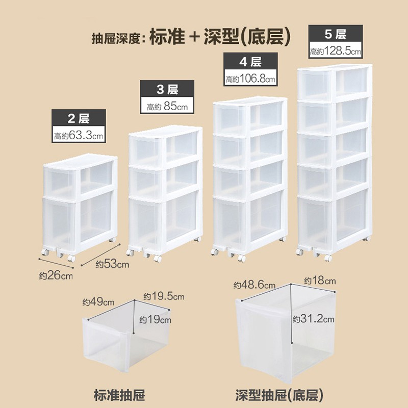 夹缝收纳柜子抽屉式爱丽丝厨房置物架窄型卫生间缝隙储物箱 三维工匠高清大图