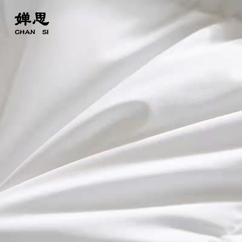 婵思全棉防羽布纯白褥子定做款高清大图