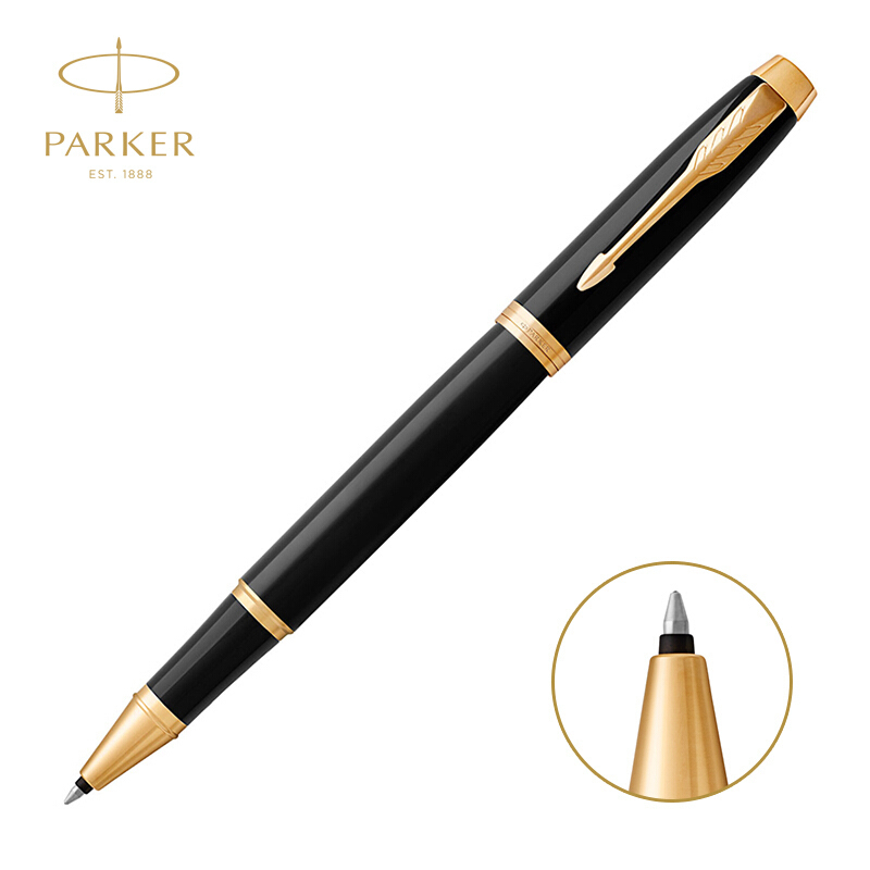 派克(PARKER) IM系列 纯黑丽雅金夹墨水笔0.5mm笔尖
