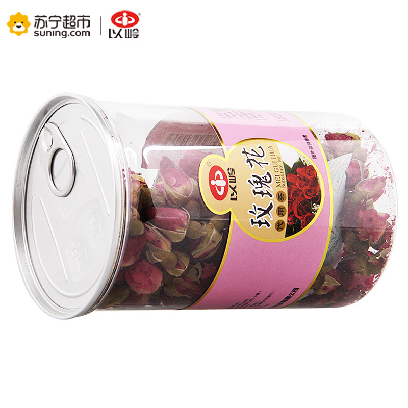 2瓶] 以岭 玫瑰花 代用茶 60g 玫瑰花茶 红玫瑰花茶 花草茶 养生茶饮 可搭配 柠檬 菊花 枸杞洛神花 泡水 瓶装