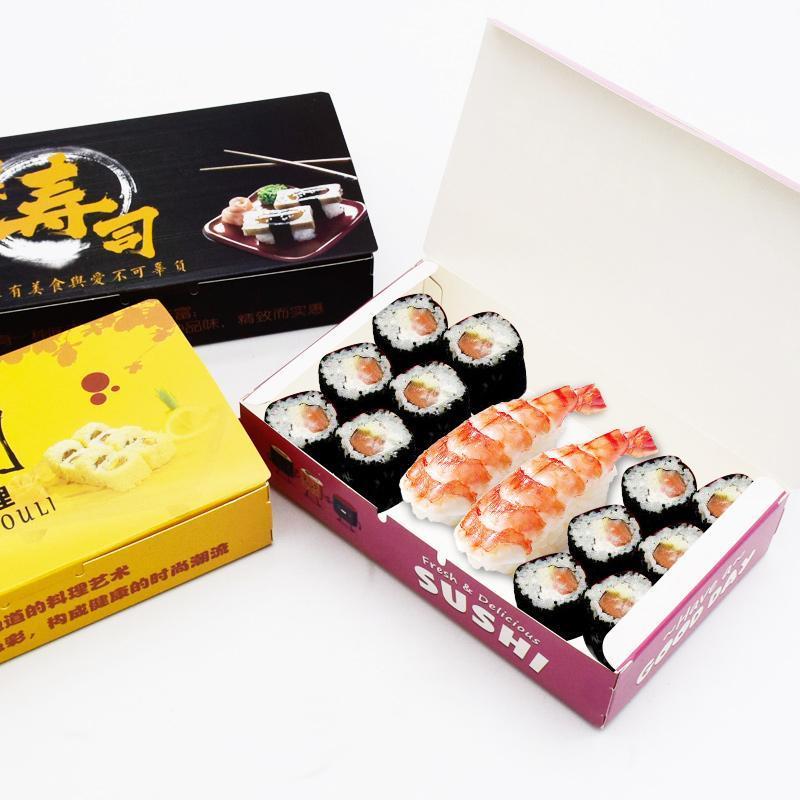 寿司盒打包盒紫菜包饭盒日式寿司饭团外卖便当一次性烘焙包装盒 寿司盒-ss01 100个
