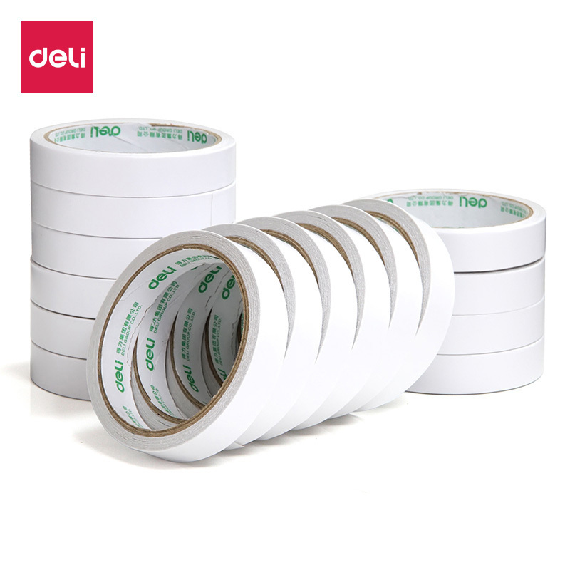 得力deli30402双面胶带1.8cm*10Y双面胶中号双面胶带普通型胶带双面胶16卷
