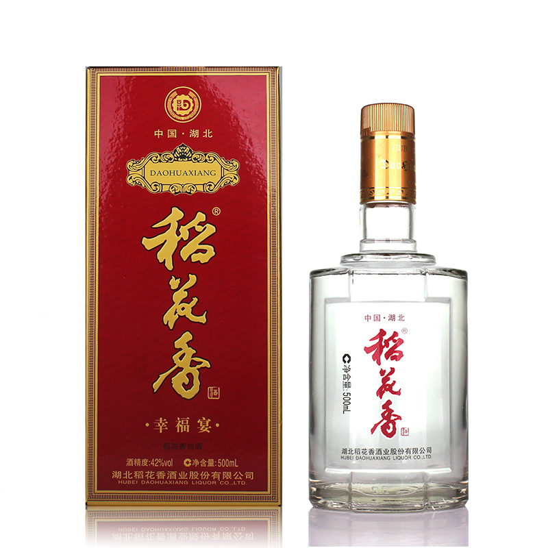 单瓶装 42度稻花香白酒 幸福宴 500毫升 国产白酒 湖北酒