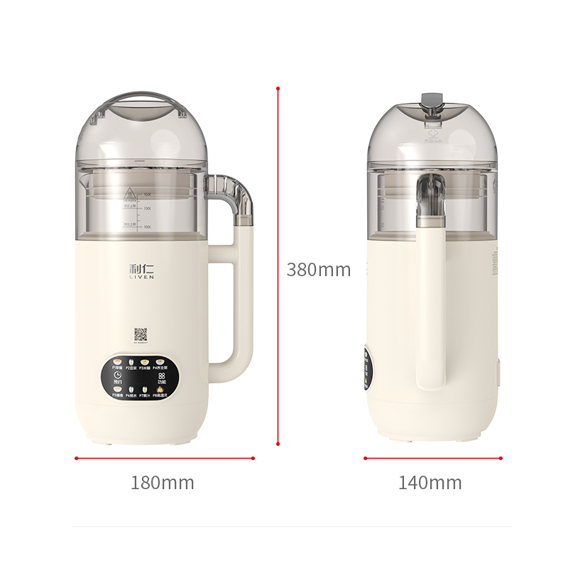 利仁(Liven)LLJ-D1658[蒸饮一体]1.5L免泡免滤豆浆机家用智能破壁机料理机榨汁机高清大图