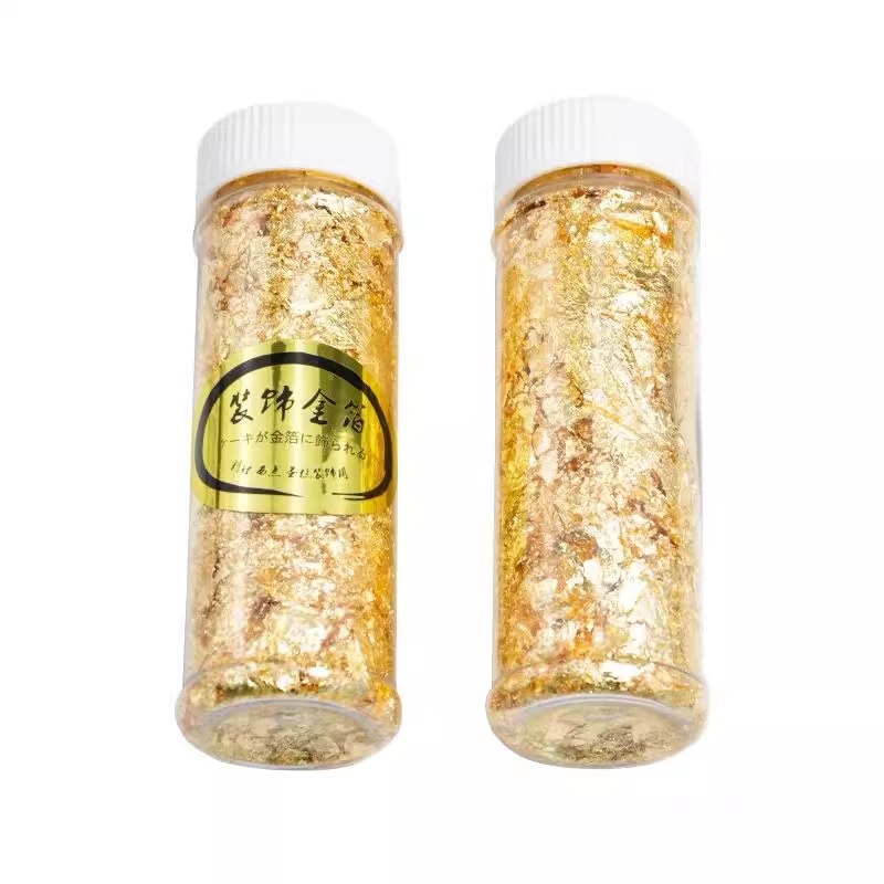 金箔冰淇碎片慕斯西点银箔美甲画画点缀 金箔2g/1瓶 起订量6瓶高清大图