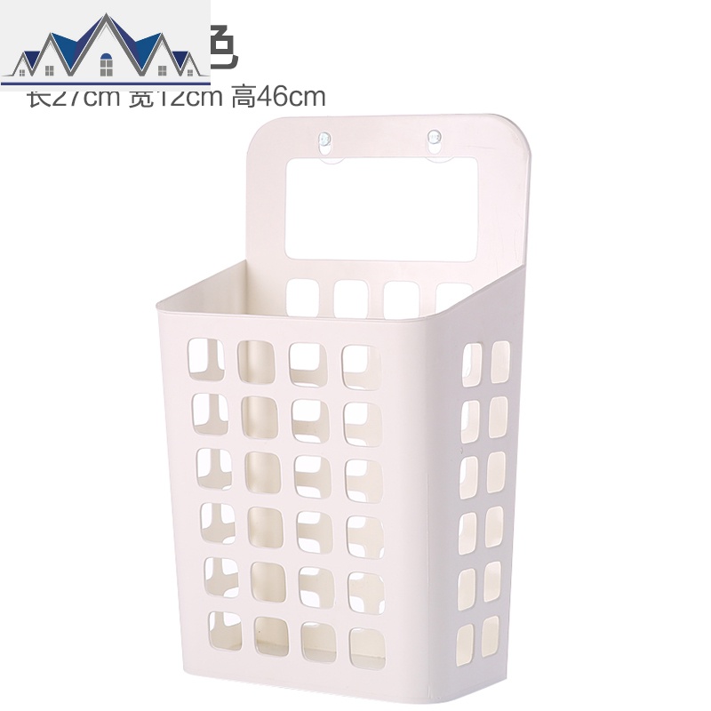 浴室可壁挂式脏衣篮家用脏衣服篮子收纳筐塑料收纳篮洗衣篮 三维工匠 大号白色