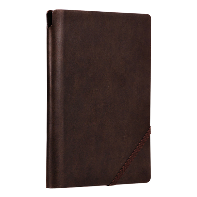 得力deli22259绑带笔记本加厚记事本商务皮面本子创意绑带文具简约工作日记本16K大本子学生办公笔记可定制高清大图