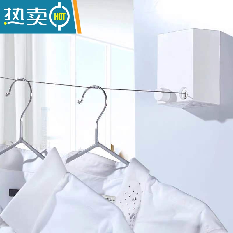 敬平伸缩免打孔隐形晾衣绳室内晾衣服器阳台不锈钢晾衣架钢丝绳 土豪金升级版4.2米_免打孔/打孔/ 通用绳子高清大图