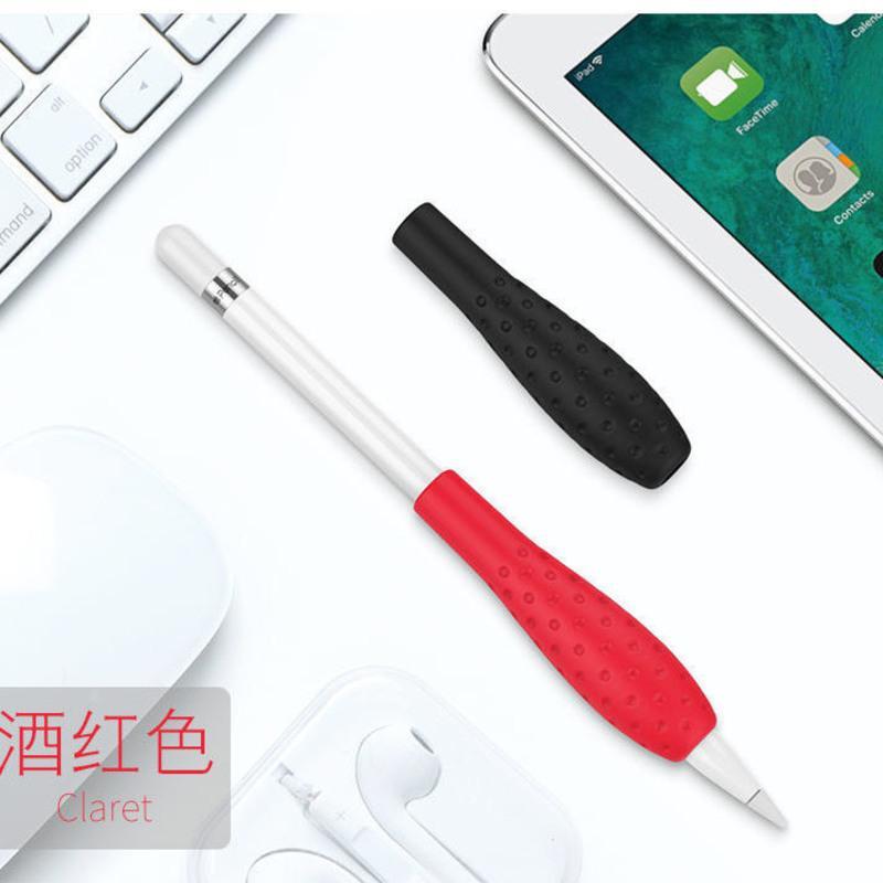 苹果apple pencil一代二代笔套苹果防丢防滑汗硅胶保护笔握套器 硅胶笔握-天使白