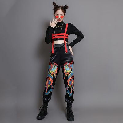 中国风爵士舞蹈服民族国风元素表演服jazz练功服韩团ds演出服
