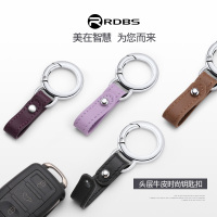 适用于创意礼品钥匙扣挂件真皮生日圣诞节腰挂情侣钥匙扣圆锁匙扣
