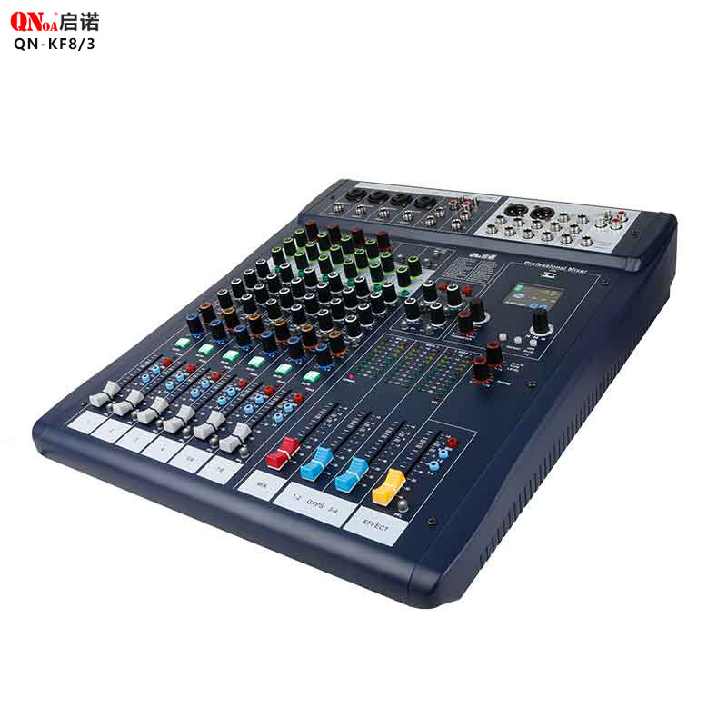 启诺 专业会议八路调音台 四路话筒二路立体声输入调音台 QN-KF8/3高清大图