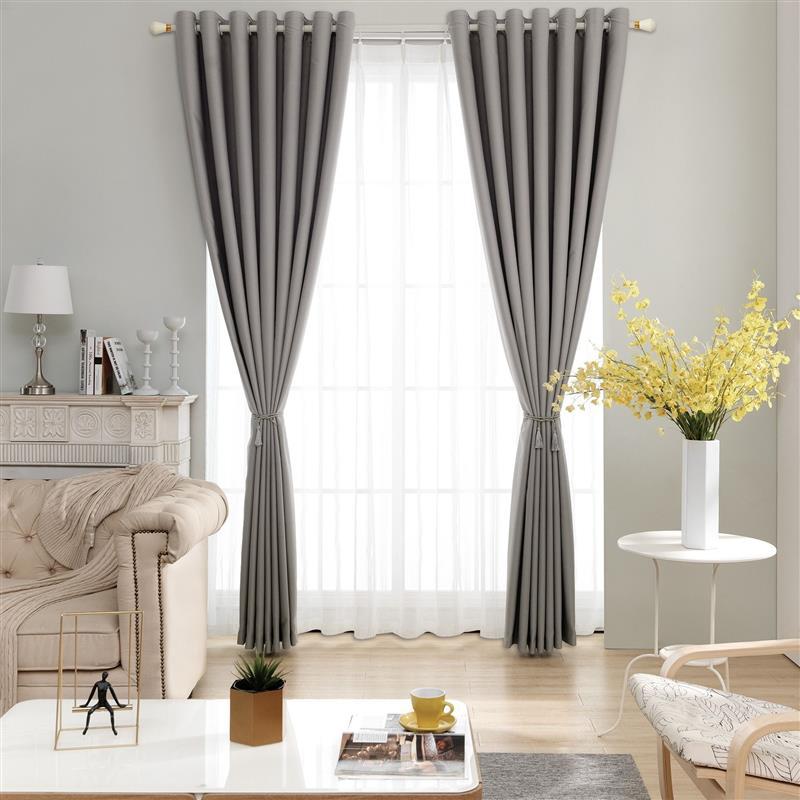 全遮光成品遮阳保暖窗帘纯色客厅卧室阳台飘窗现代学校酒店窗帘