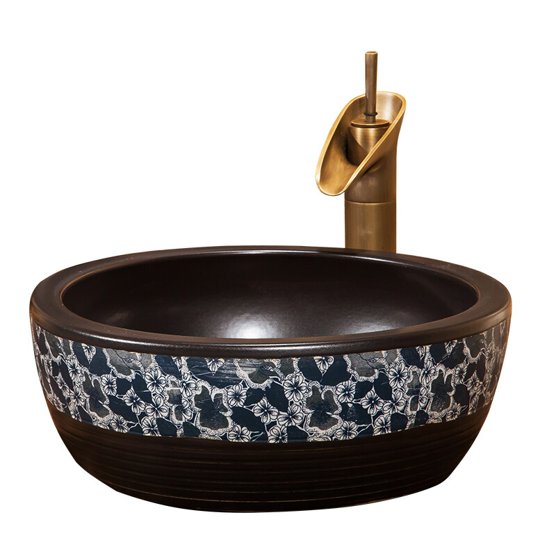 陶瓷洗脸盆台盆青花瓷台上盆艺术洗手面盆复古卫生间中式安心抵