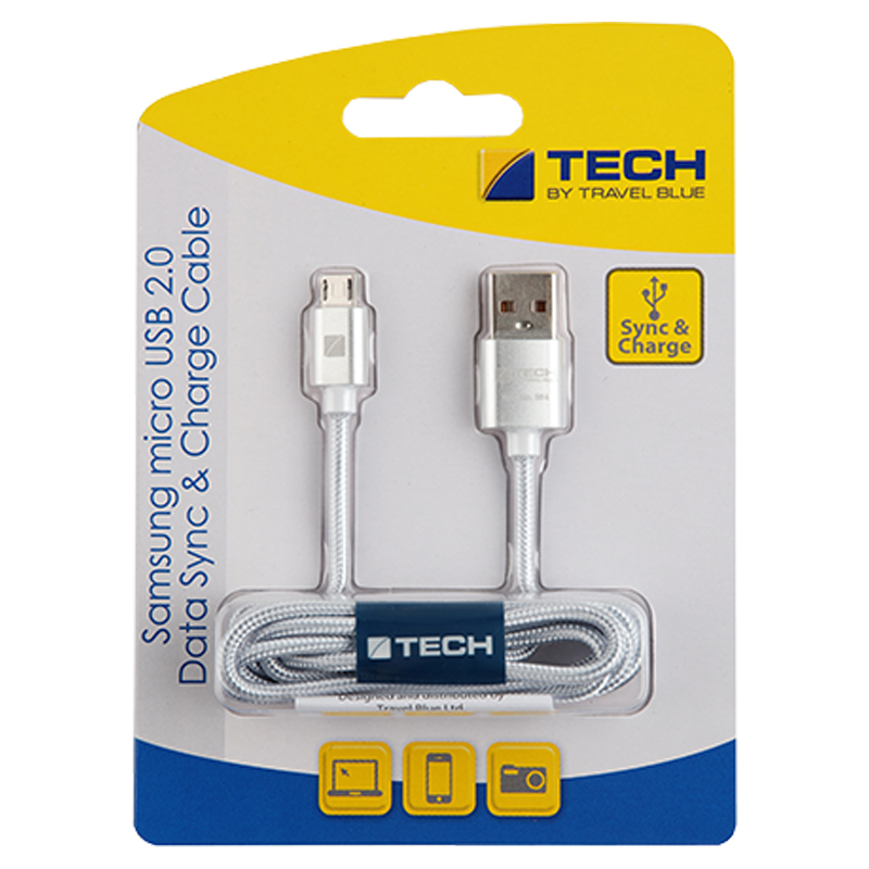 Travel Blue蓝旅 Samsung微型USB2.0充电数据线984银色高清大图