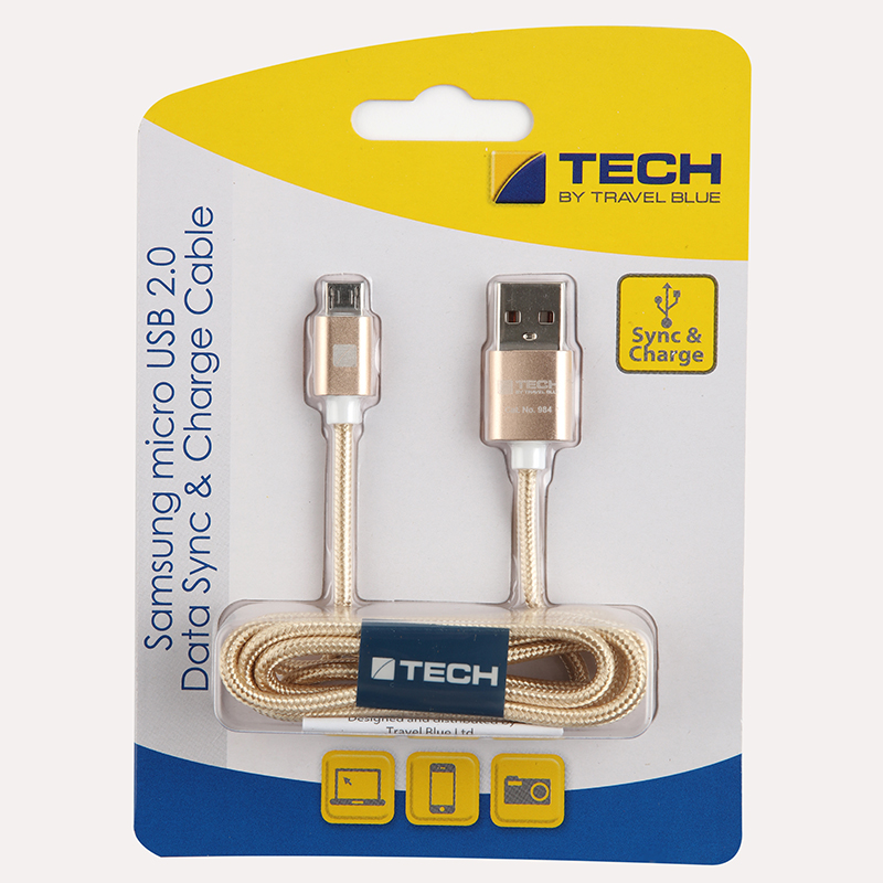 Travel Blue蓝旅 Samsung微型USB2.0充电数据线984金色高清大图
