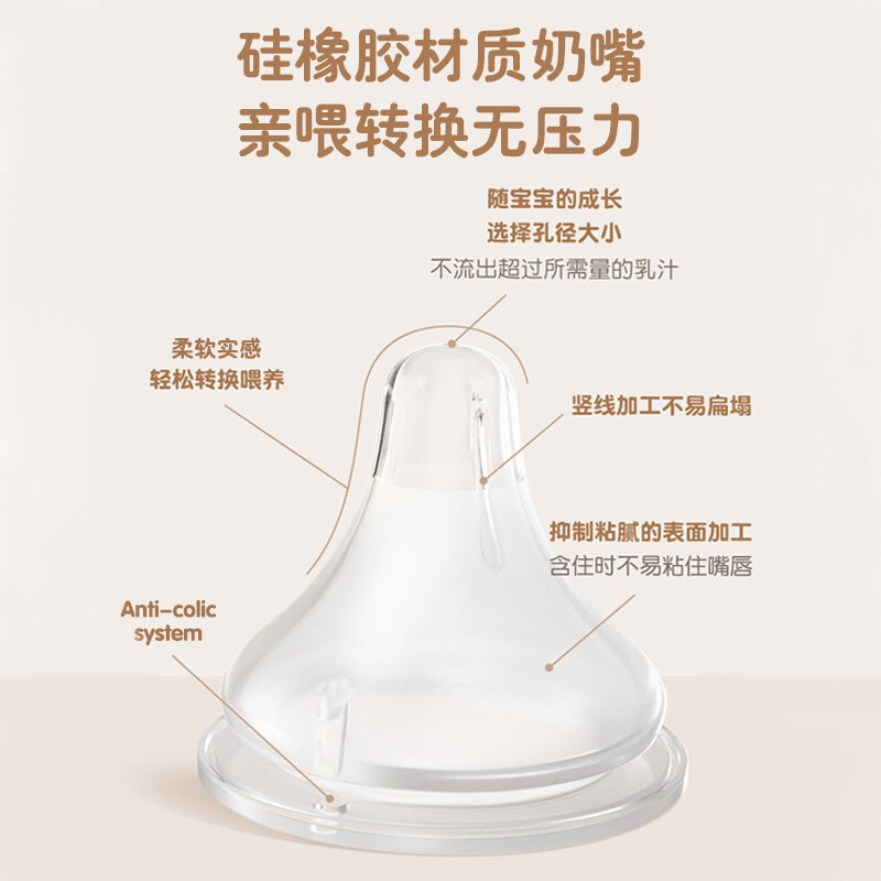 贝亲宽口径PPSU双把彩绘330ml带LL码奶嘴AA171(赠学饮吸管)