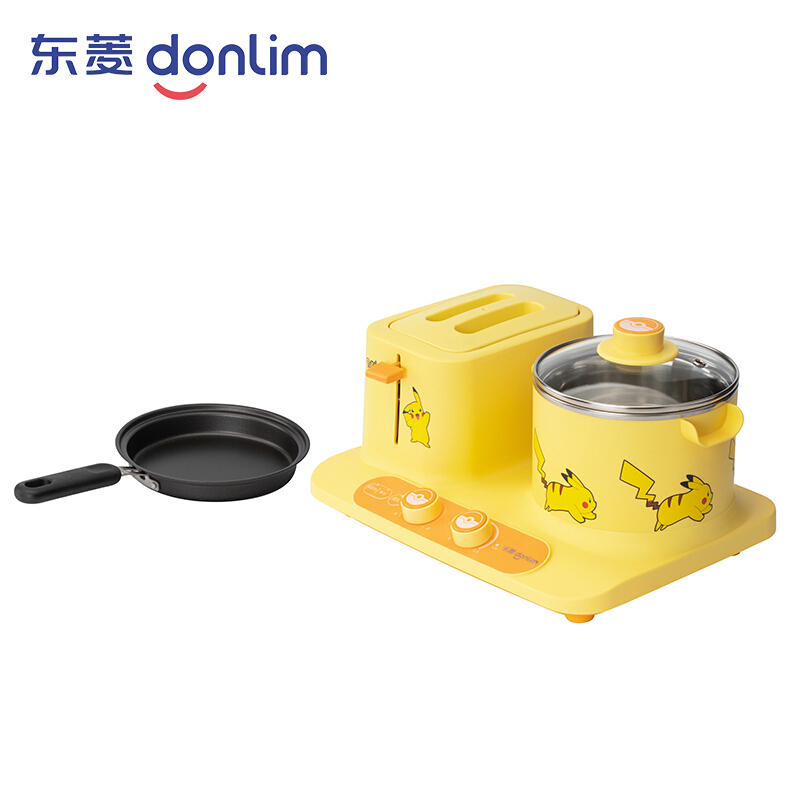 东菱(Donlim)多士炉DL-3405皮卡丘黄色款 多功能早餐机家用面包机吐司烤面包多士炉蒸煮烤全能