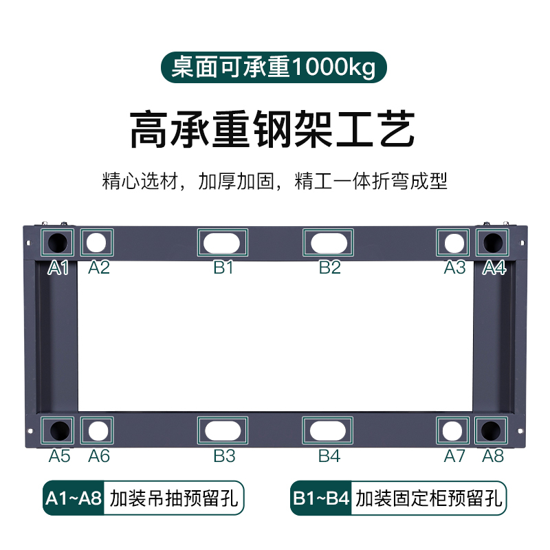 尔迈 钳工工作台操作台打包检验台工具桌子防静电工作台桌2.1米BQ款