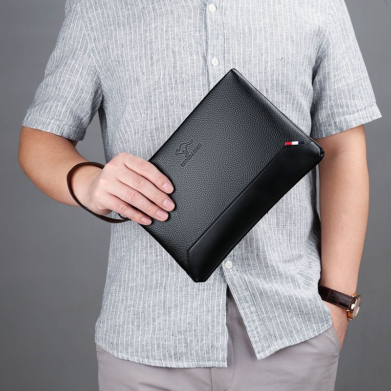 派尼美特新款男士手包男包大容量手拿包钱包男信封包软皮休闲夹包