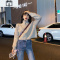 SUNTEK拉链毛衣外套女2020秋冬新款冬加厚小个子高领开衫短款针织上衣毛衣