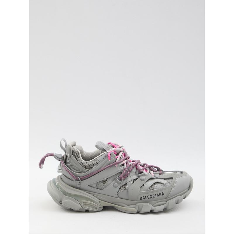 巴黎世家(Balenciaga)女款跑步鞋灰粉撞色系带户外运动鞋防水耐磨