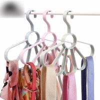 [2个装]炫彩北欧风圈圈围巾架不勾丝多用衣架挂架塑料围丝巾领带架花型五环衣物架日用家居洗晒架衣挂袜子架